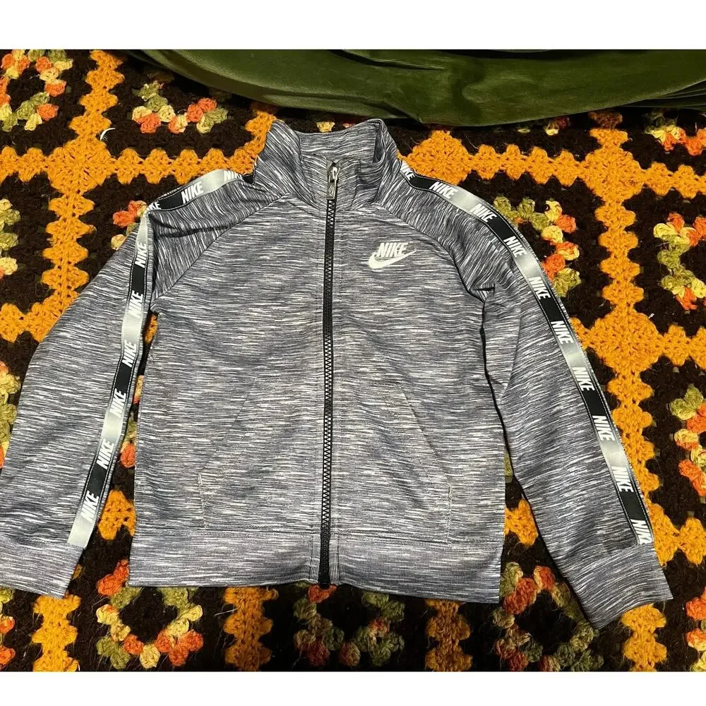 Nike Toddler 2T Gray Heather Logo Tape Full Zip Track Jacket